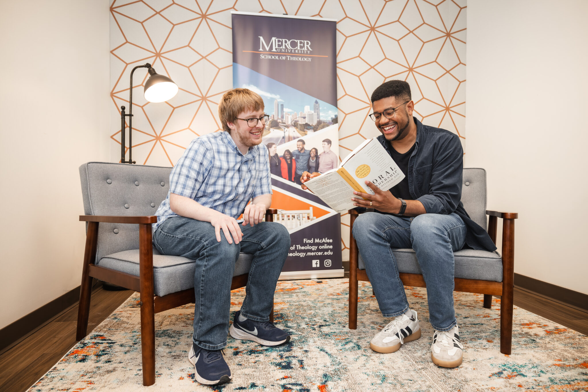 students reading